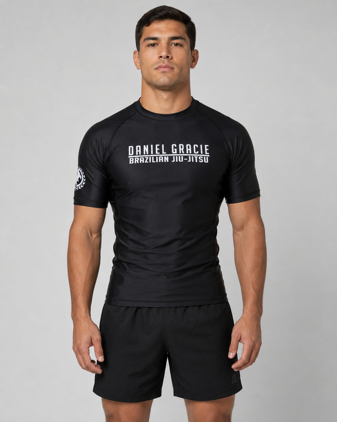 Black Daniel Gracie Short Sleeve Rashguard by Jungju