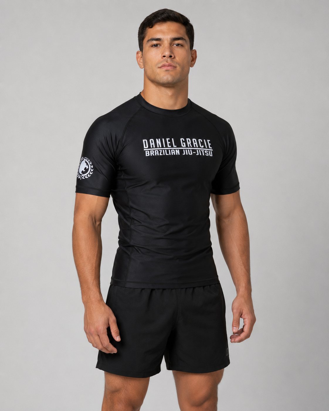 Black Daniel Gracie Short Sleeve Rashguard by Jungju