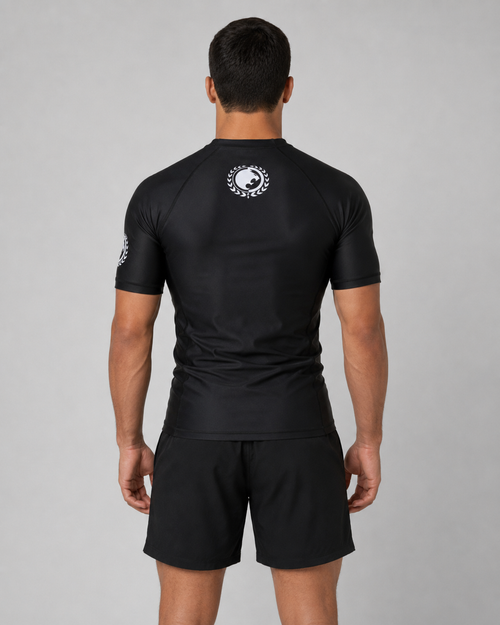 Black Daniel Gracie Short Sleeve Rashguard by Jungju