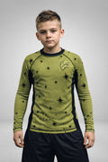 Team Wells Rashguard Youth Army Green
