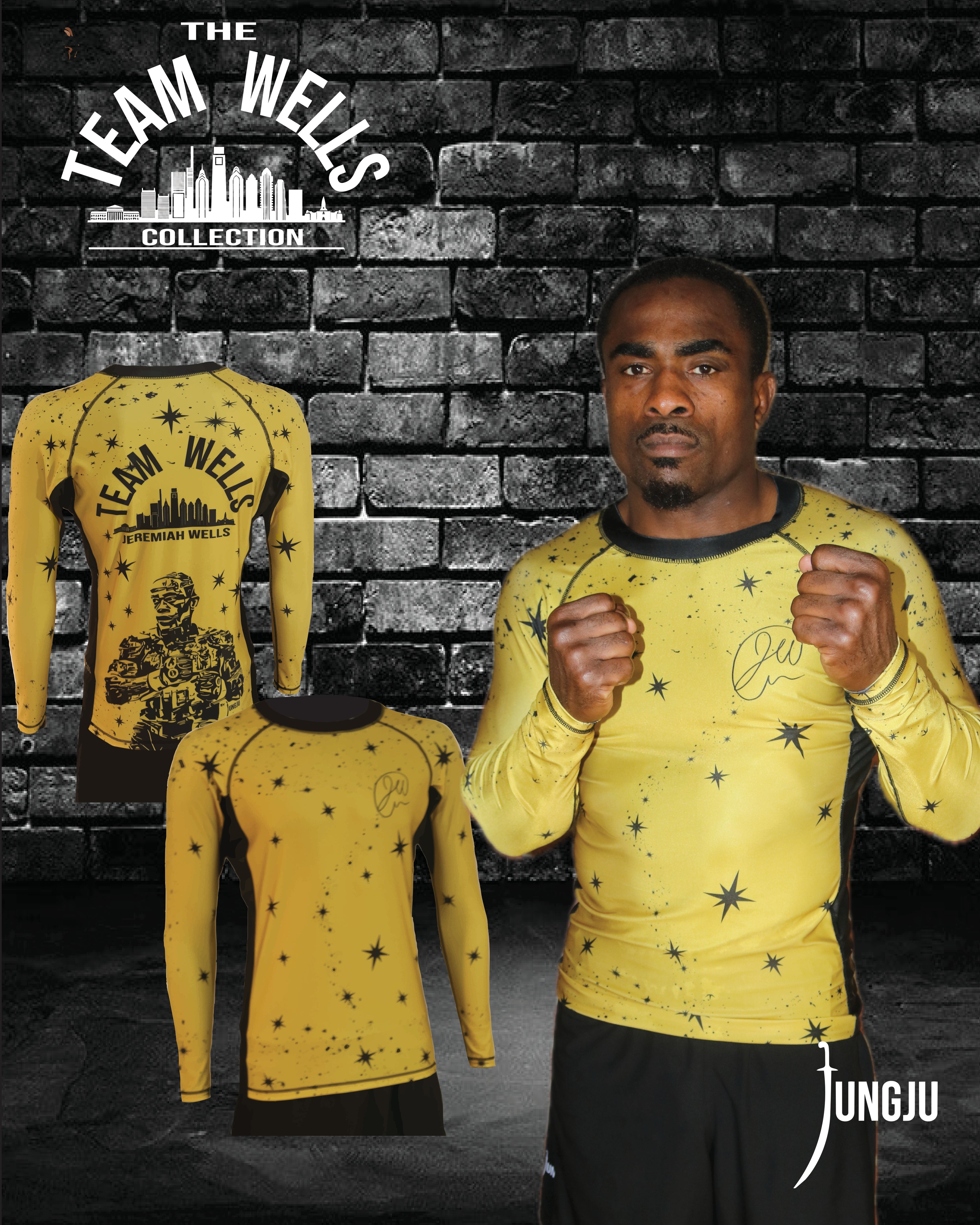 Team Wells Rashguard Winner's Gold