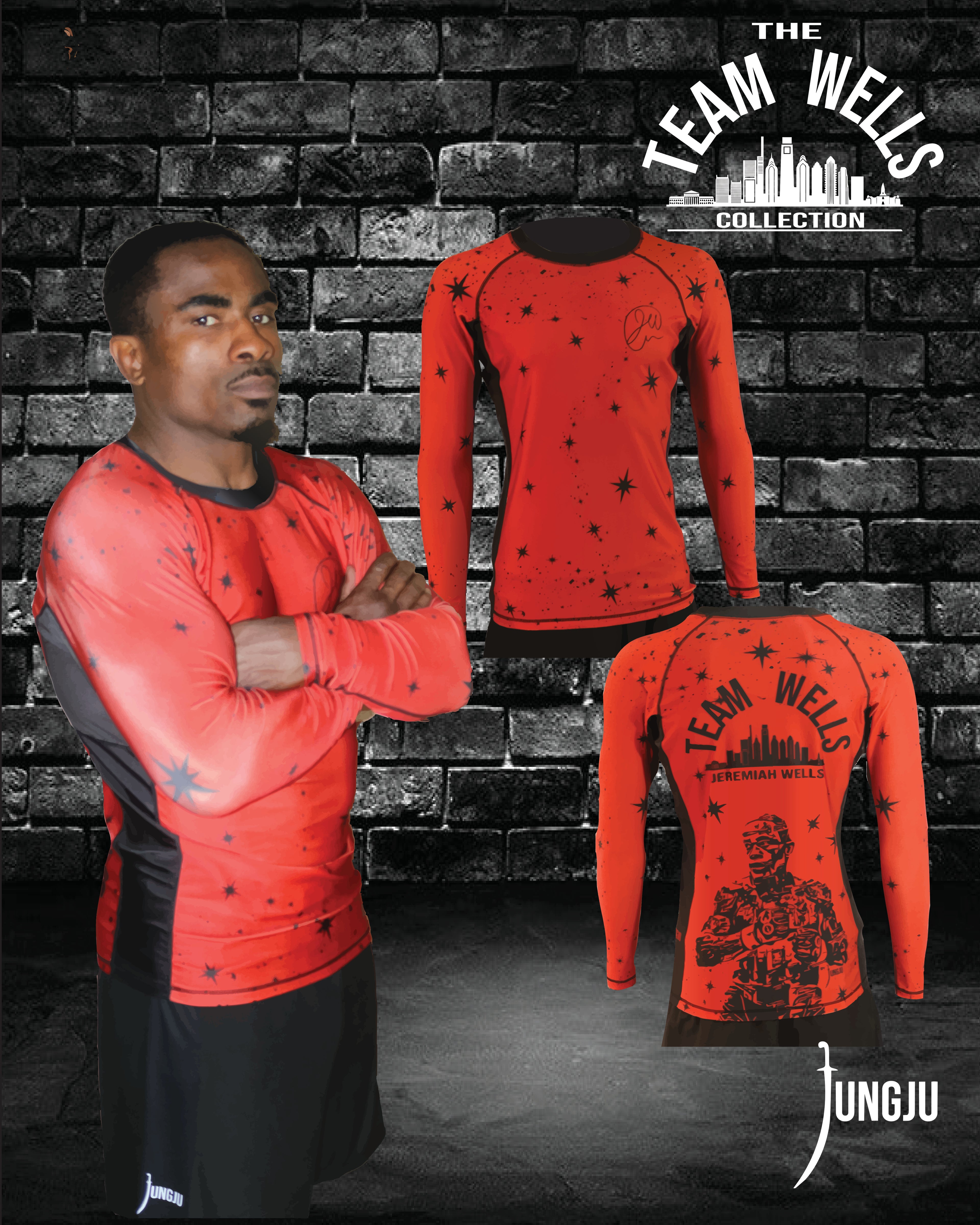 Team Wells Rashguard Sanguine Red