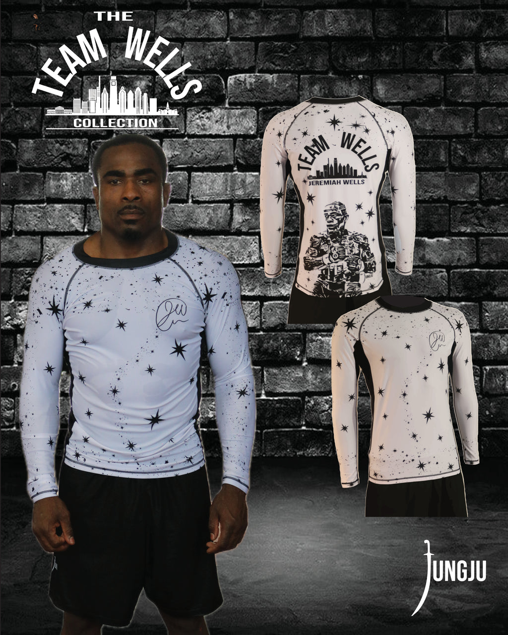Team Wells Rashguard Ghost White