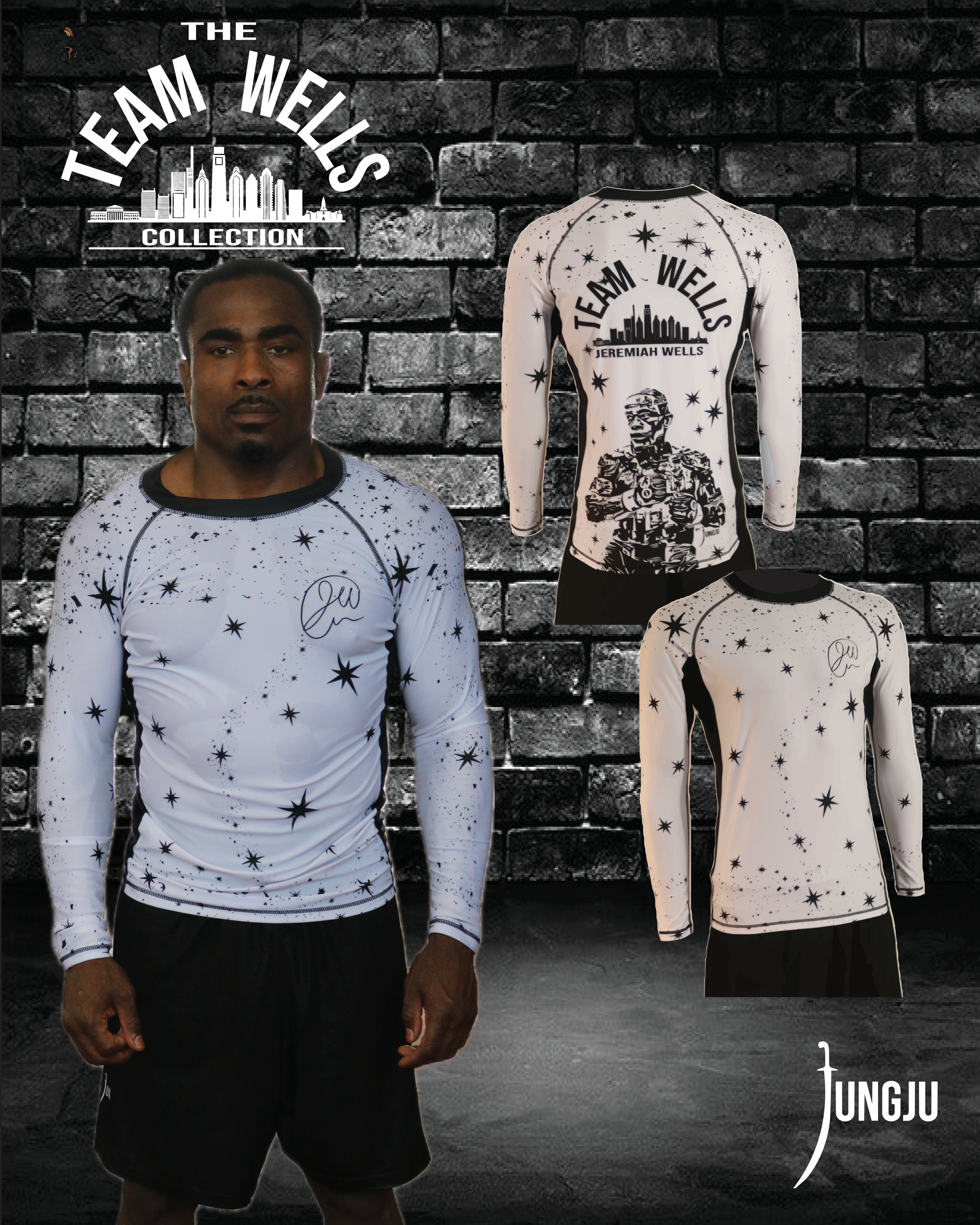 Team Wells Rashguard Ghost White